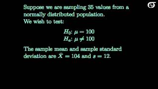 Hypothesis tests on one mean t test or z test [upl. by Nahtahoj]