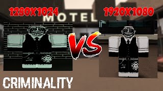 1920x1080 VS 1280x1024 Resolutions  CRIMINALITY  ROBLOX [upl. by Celeste]