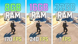 Counter Strike 2  8GB vs 16GB vs 32GB RAM [upl. by Jalbert]