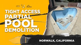 Partial Pool Demolition Swimming Pool Demolition in Norwalk California [upl. by Sophronia26]