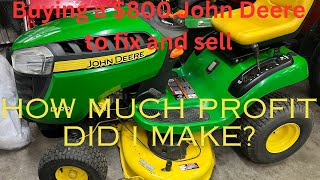 Flipping a 800 D120 John Deere Lawn Tractor Restoration fixing How to fix amp Sell [upl. by Ademla794]