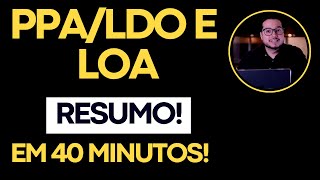 Resumo de PPA LDO e LOA em 40 minutos Plano Plurianual Lei de Diretrizes Orçamentárias [upl. by Allana]