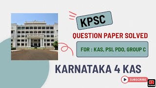 KPSC  PYQ  GROUP C 289  PART 1 [upl. by Florrie]