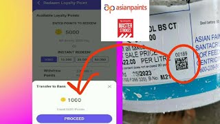 Asian Paints QR Code Ke Points Ko Bank Account mai Kease Bhejti Hai  Master Strokes Apps [upl. by Liryc]