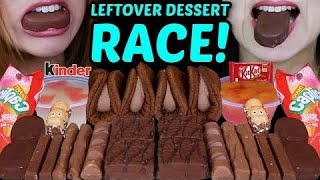 ASMRLEFTOVERS DESSERTS RACE TICO ICE CREAM CADBURY CHOCOLATE CREAM TACOS KINDER JELLY [upl. by Auqenwahs6]