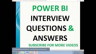 Power BI Interview Questions and Answers [upl. by Oiramrej]