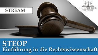 STEOP Live Stream  Einführung in die Rechtswissenschaft  Juridicum [upl. by Schecter74]