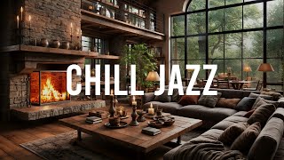 🍁 4K Rain Jazz amp Fireplace Ambience – Cozy Music for Relaxing Reading amp Studying jazz [upl. by Rebmat674]