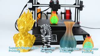 Geeetech A30T tripleextruder 3D printer with large building volume [upl. by Ribak225]