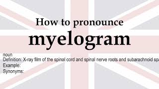 How to pronounce myelogram  meaning [upl. by Eciryt]