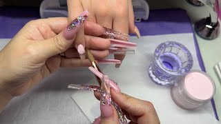 How To Do A Fill On Acrylic Nails  Short Nails [upl. by Nnylaehs652]