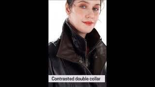 BGSD Women Kara Lambskin Leather Scuba Jacket shortvideo shortsfeed shortsvideo [upl. by Ecikram719]