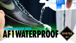 WATERPROOF TEST Nike Air Force 1 GoreTex Waterproof Black Cargo Khaki Schopes 4K HV3959 010 [upl. by Hardden337]