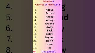 Adverbs 6 Adverbs of Place List 1 preposition languagelearning english esltutor example [upl. by Nodnerb]