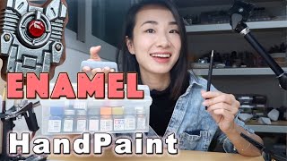 ENAMEL HAND PAINT GUNPLA DETAILS using Testors and Tamiya [upl. by Annaiv985]