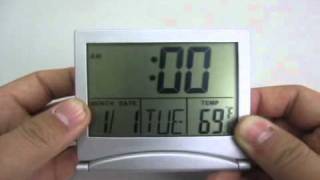 LCD Alarm Clock and Calendar with Indoor Temperature Display Meritline 265318 [upl. by Gaspard]