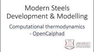 Computational thermodynamics  OpenCalphad by Professor Bo Sundman [upl. by Trovillion70]