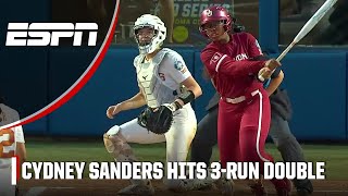 Oklahoma hits basesclearing double to take lead vs Texas  Women’s College World Series [upl. by Na]