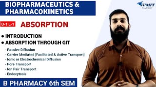 Introduction To Biopharmaceutics  Drug Absorption Through GIT  Biopharmaceutics b pharmacy 6th sem [upl. by Dawson]