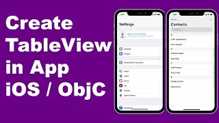 How to Create TableView in ObjectiveC iOS 2020 [upl. by Ahlgren]