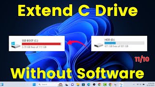 How to Extend C Drive in Windows 11 amp 10  Increase C Drive Space [upl. by Neona]