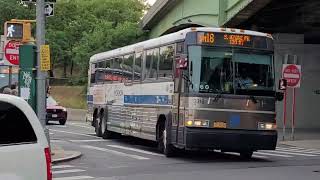 MTA Bus Company 2007 MCI D4500CL 3318 On The QM18 At Queens Boulevard amp Eliot Avenue [upl. by Bink714]