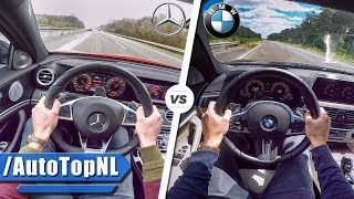 BMW 5 Series vs Mercedes Benz E Class M550i vs AMG E43 SOUND AUTOBAHN POV amp 0250kmh by AutoTopNL [upl. by Aratak244]