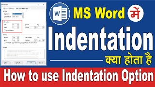 MS word में Indentation Option का use कैसे करते हैं [upl. by Sparrow]