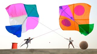 Big Gudda Catch With Challenge  Beautiful Colour Kite [upl. by Sirac]