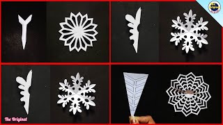 4 Paper Snowflakes  How to make paper Snowflake  DIY Christmas decoration ideas  Christmas crafts [upl. by Eirac]