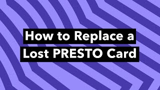 Report a Lost Card  How to PRESTO [upl. by Reo]