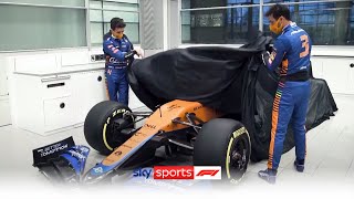 Lando Norris and Daniel Ricciardo see new McLarens 2021 MCL35M car for the first time [upl. by Cheri374]