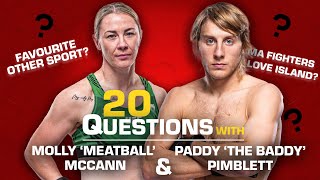 Paddy Pimblett amp Molly McCann take on ESPNs 20 Questions 🍿  ESPN MMA [upl. by Channing393]