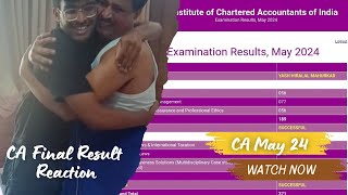 CA Final Result Reaction  May 24 Result ✨ [upl. by Simdars]