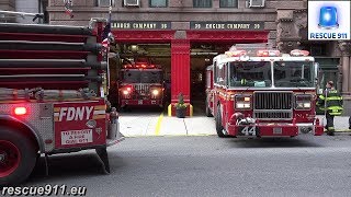 RARE  3 FDNY Fire Trucks in 1 House E39 amp E44 amp L16 [upl. by Ahseekat]