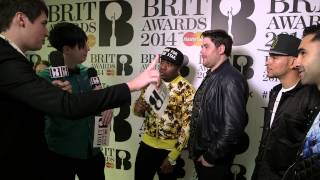 Dan amp Phil with Rudimental on the Red Carpet  BRITs Nominations 2014 [upl. by Ahtelahs]