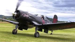 Restored ChanceVought F4U5NL Corsair Devotion Takes Flight  Historic Aircraft Display [upl. by Arakawa]