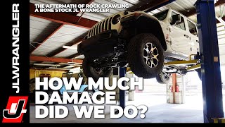 Jeep JL Wrangler Off Road Damage from Rock Crawling it Stock  How much did we do  JL JOURNAL [upl. by Rihat]