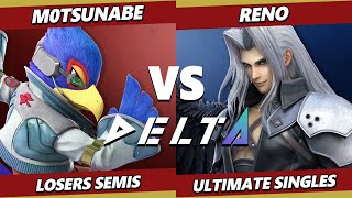 Delta 85 LOSERS SEMIS  M0tsunabE Falco Vs Reno Sephiroth Smash Ultimate  SSBU [upl. by Othe]