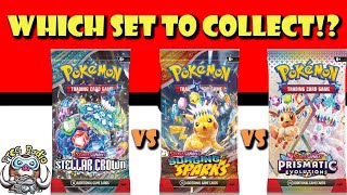 Which Pokémon TCG Set Should You Invest In Steallar Crown Surging Sparks Prismatic Evolutions [upl. by Notsgnal]