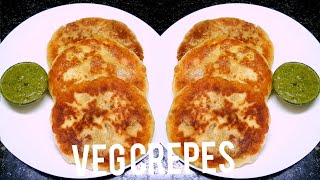 cheesy veg crepesvegan crepes recipeInstant breakfast [upl. by Mossberg]