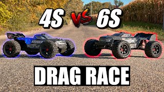 ARRMA KRATON 4S V2 and 6S EXB DRAG RACE  Which is Faster [upl. by Assisi]