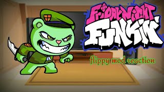 FNF react to flippy mod and flippy vs hank [upl. by Bikales]