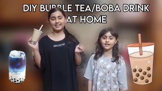 How to make BOBA DRINK  BUBBLE TEA 🧋 easy recipe try at home [upl. by Erotavlas]