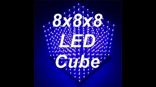 8x8x8 LED Cube Full Animation Cycle  Banggood [upl. by Elimay]