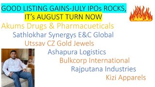 IPOs Apply for 100 LISTING GAINS Akums Ashapura Bulkcorp Kizi Rajputana Saathlokhar Utssav [upl. by Symon]