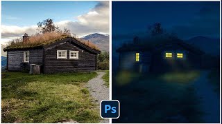 DAY TO NIGHT  PHOTOSHOP TUTORIAL  EASY STEPS [upl. by Inah873]