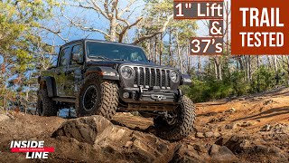 Lowest Lift Needed to Run 37s on The Jeep Gladiator Rubicon  Inside Line [upl. by Howey]