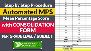 AUTOMATED MPS MEAN PERCENTAGE SCORE COMPUTATION WITH CONSOLIDATION FORM [upl. by Fagaly20]