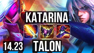 KATARINA vs TALON MID  KR Diamond  1423 [upl. by Eelannej]